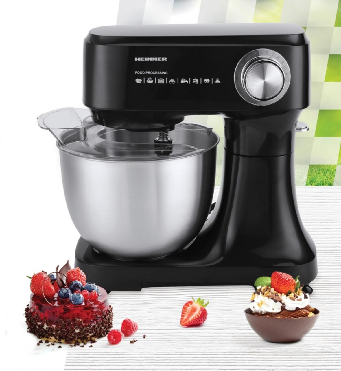 Mixer planetar Heinner, 600W, 3.5L, negru - imagine 3